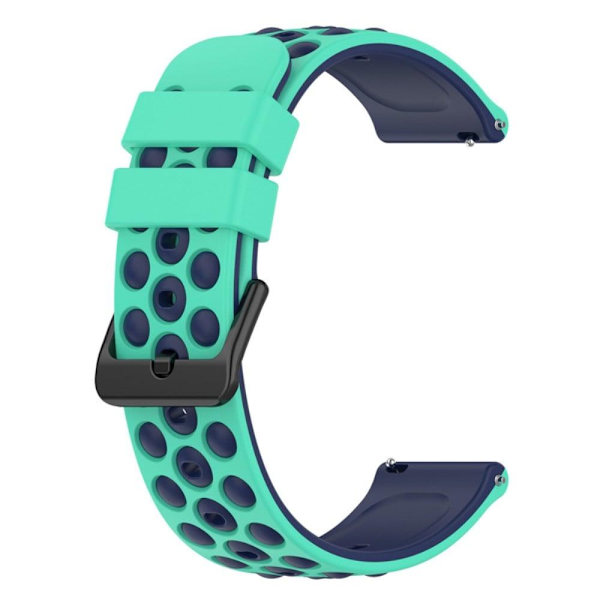 20 mm dubbelfärgat klockarmband i silikon för Garmin-klocka - Teal Midnattsblå Blå