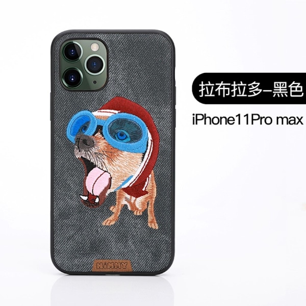 Nimmy Sött husdjur iPhone 11 Pro Max Broderat fodral - Grön Grön