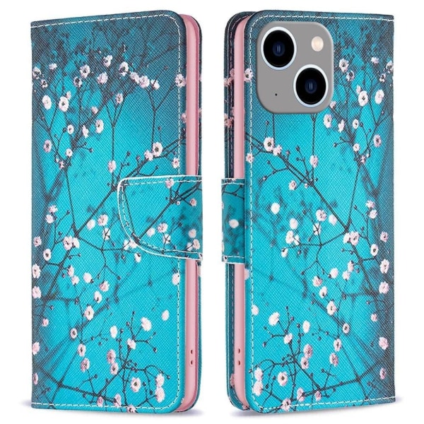Wonderland iPhone 14 Plus flip etui - Blommeblomst Blue