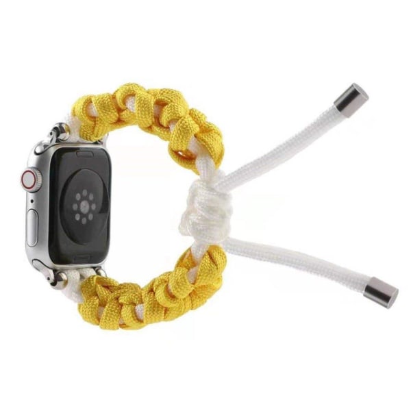 Apple Watch 42mm - 44mm kaksivärinen nylonkellohihna - Keltainen / Valkoinen Yellow