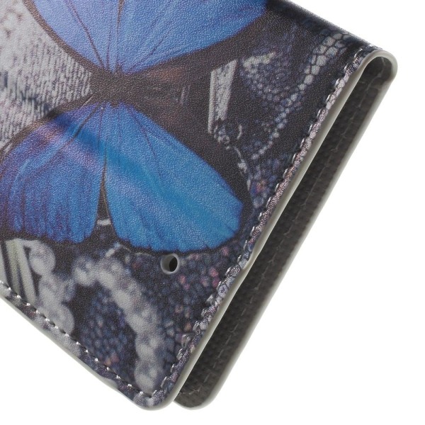 Butterfly läder Microsoft Lumia 950 fodral - Blå Blå