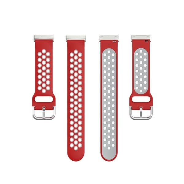 Fitbit Versa 3 / Sense tofarget silikonarmbånd - Rød / Grå Red