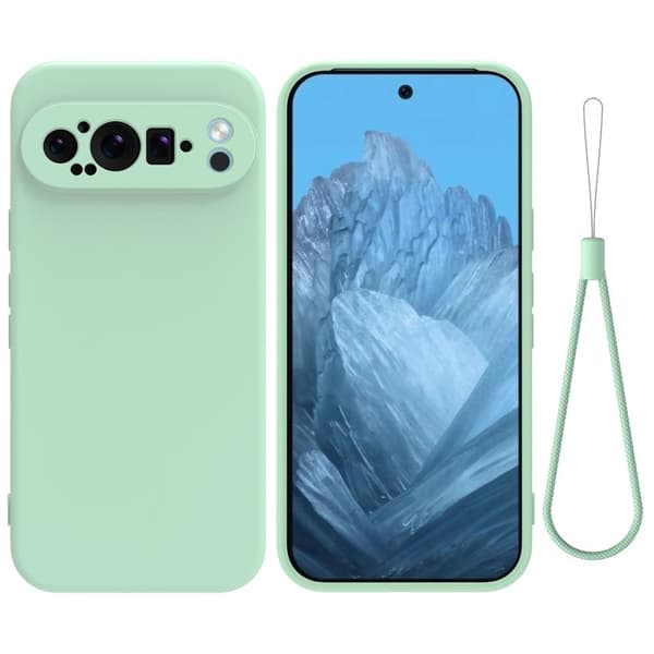 Matt flytende silikondeksel for Google Pixel 9 - Grønn Green
