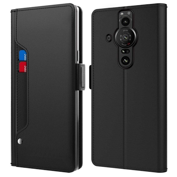 Phone Etui med Make-up Mirror og Slick Design til Sony Xperia Pro-I - Sort Black