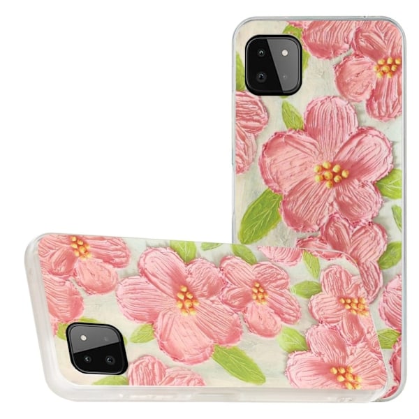 Deco Samsung Galaxy A22 5G Etui - Lyserøde Blomster Pink