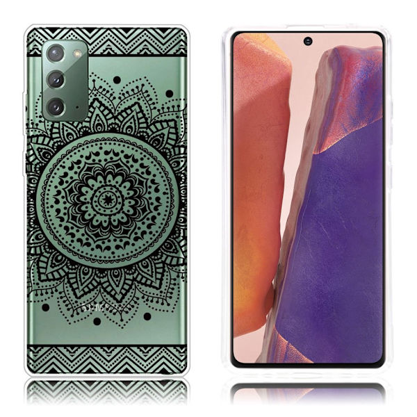 Deco Samsung Galaxy Note 20 Etui - Mandala Blomst Black