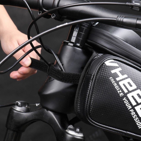 WHEEL UP waterproof bicycle bike top tube bag for 6.5-inch Smart Black