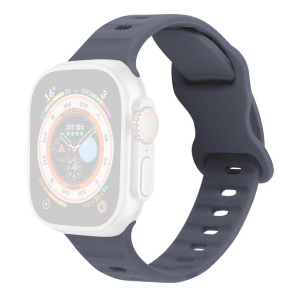 Apple Watch Series 9 45mm / Ultra 2 silikoniranneke - Harmaa Silver grey