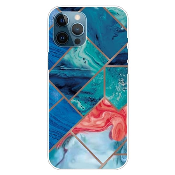 Marble iPhone 15 Pro Max Suojakotelo - Sininen And Oranssi Marble Blue