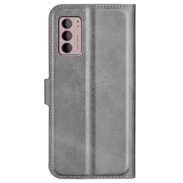 Læderetui med Pung til Motorola Moto G42 - Grå Silver grey