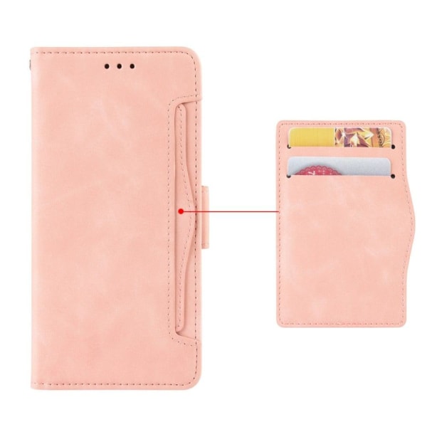 Modern-styled Læder Pung Etui til Motorola Edge (2021) - Lyserød Pink