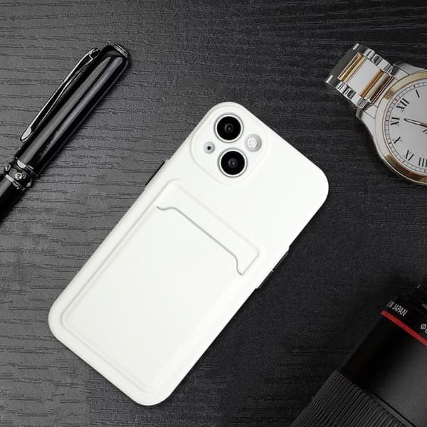 Deksel med Kortholder til iPhone 13 Mini - Hvit White