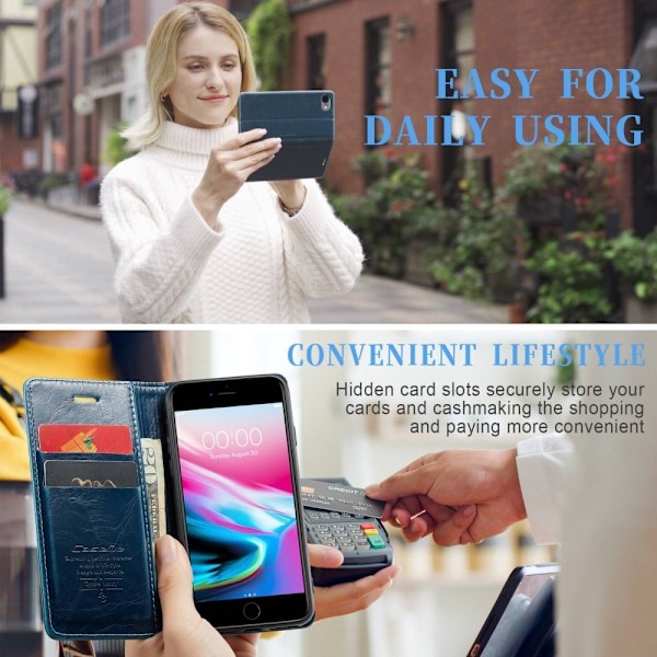 CaseMe iPhone SE (2022) / iPhone SE 2020 / iPhone 7 / iPhone 8 smooth etui - Blå Blue