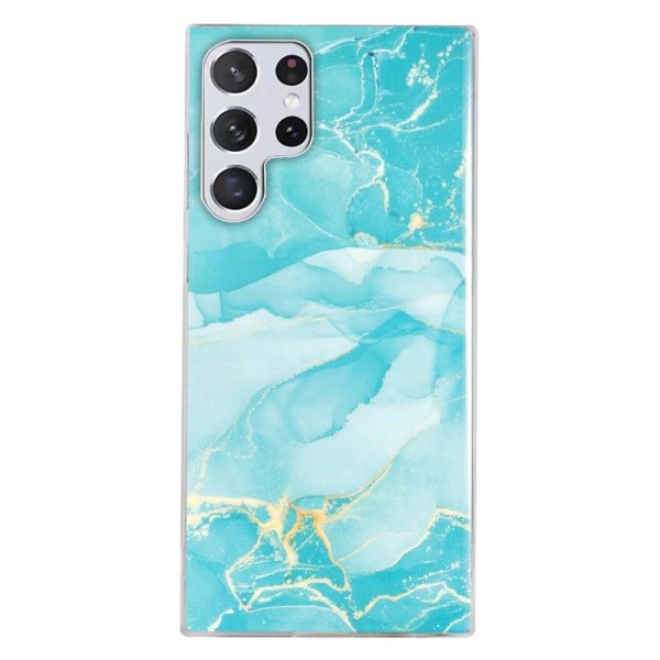 Marble Samsung Galaxy S23 Ultra Etui - Grøn Green
