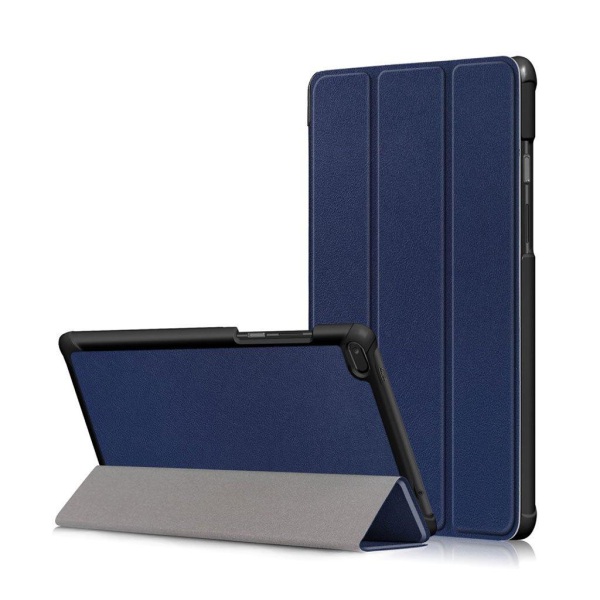 Lenovo Tab E8 tre-folds læder flip etui - Mørkeblå Blue