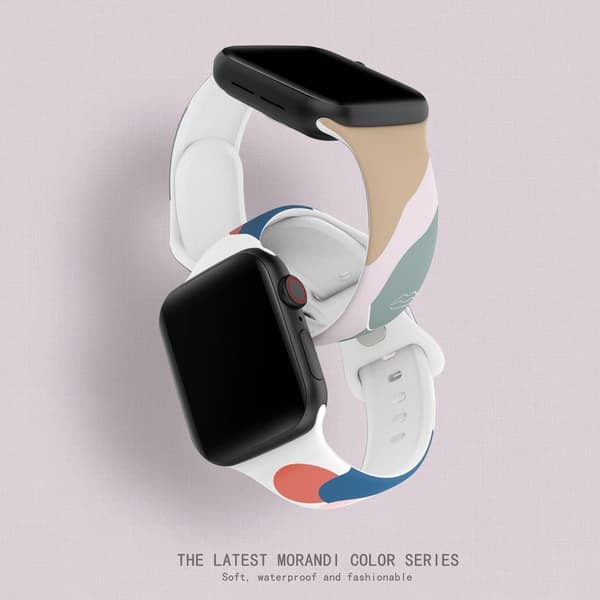 Apple Watch (41mm) morandi klockarmband i silikon - Morandi Brun / Rosa / Grön multifärg
