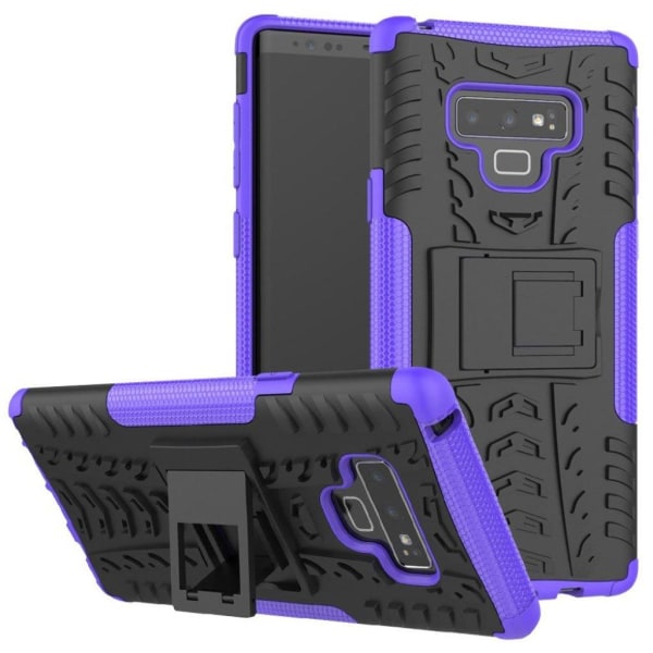 Samsung Galaxy Note9 beskyttelsesetui i kombimaterialer med hård Purple