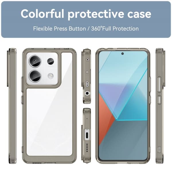 Xiaomi Redmi Note 13 Pro 5G  / Xiaomi Poco X6 smart akryl cover - Gennemsigtig Grå Silver grey