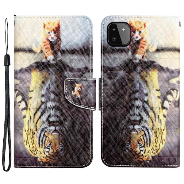Wonderland Samsung Galaxy A22 5G flip etui - Tiger Multicolor