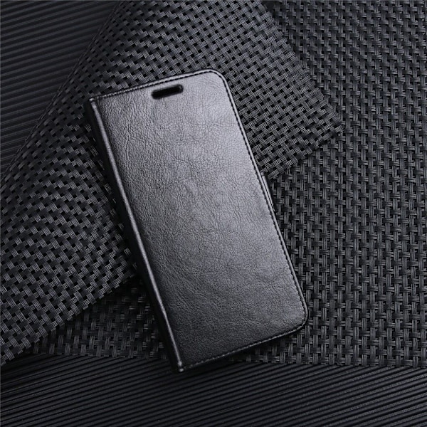 Crazy Horse Sony Xperia XZ2 Magnetisk PU læder flip etui - Sort Black