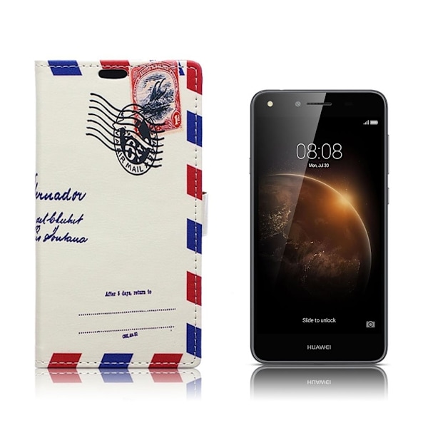 Huawei Y6II Compact läderfodral - Brev multifärg