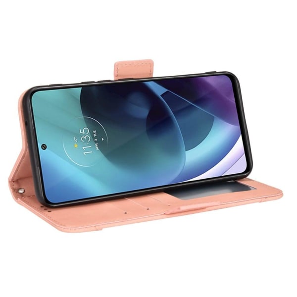 Modernt Motorola Moto G41 / Motorola Moto G31 fodral med plånbok - Rosa Rosa