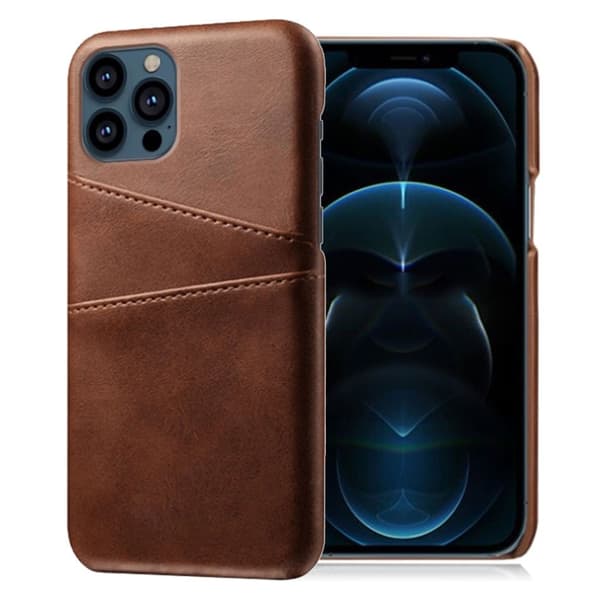 iPhone 13 Pro Max skal med korthållare - Brun Brun