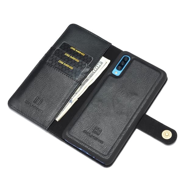DG.MING Samsung Galaxy A70 2-i-1 Wallet Etui - Svart Black