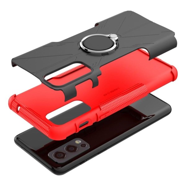 Kickstand-cover med magnetisk plade til OnePlus Nord 2 5G - Rød Red