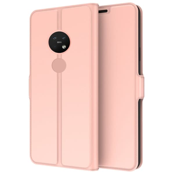 Glatt og tynt premium PU-skinnetui for Nokia 7.2 - Rose Gull Pink