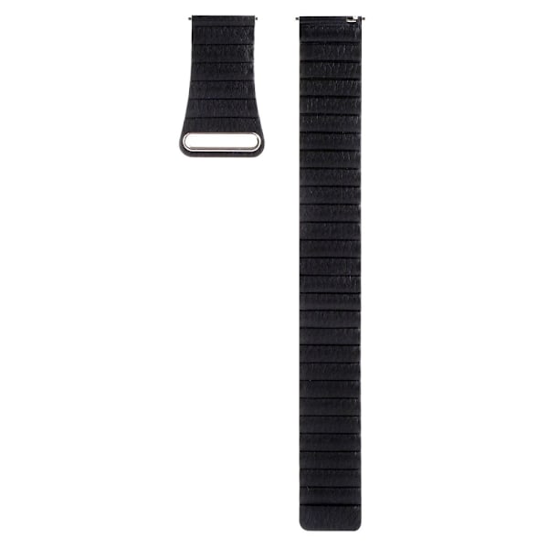20 mm universellt klockarmband i äkta läder - Svart Svart