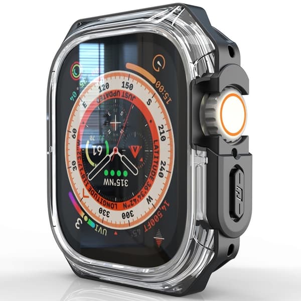 Apple Watch Series 7 / 8 / 9 45mm klockramfodral Bumpresistent + flexibelt kantskydd för smartklocka - Svart Svart