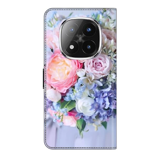 Xiaomi Redmi Note 14 Pro+ 5G Fodral Magnetiskt lås 3D-mönster Läder Plånbok Telefonskal - Färgglad Blomma multifärg