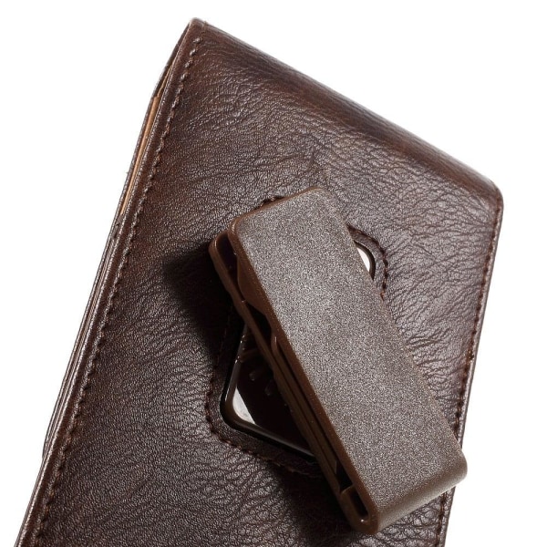 Etui med bæltespænde til smartphones med størrelsen 14 x 7 x 1.5cm - Brun Brown