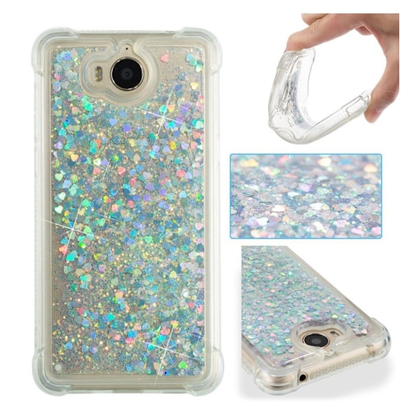 Glitter Huawei Y6 2017 skal - Silver/Grå Silvergrå