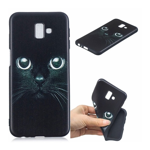 Samsung Galaxy J6 Plus (2018) mönstrat mjukt fodral - Katt Svart