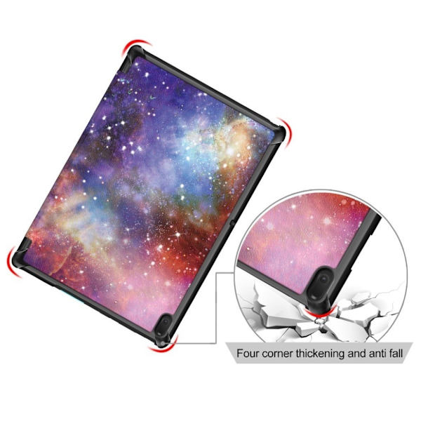 Lenovo Tab E10 mönstrat plånboksfodral i läder - universum multifärg