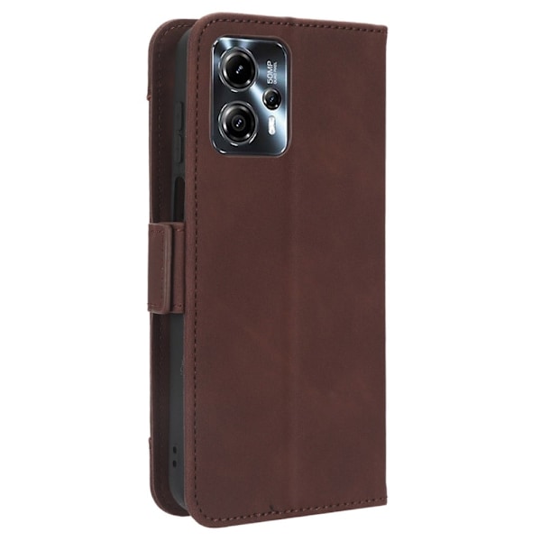 Stilfuldt Læder Etui med Pung til Motorola Moto G23 / G13 - Brun Brown