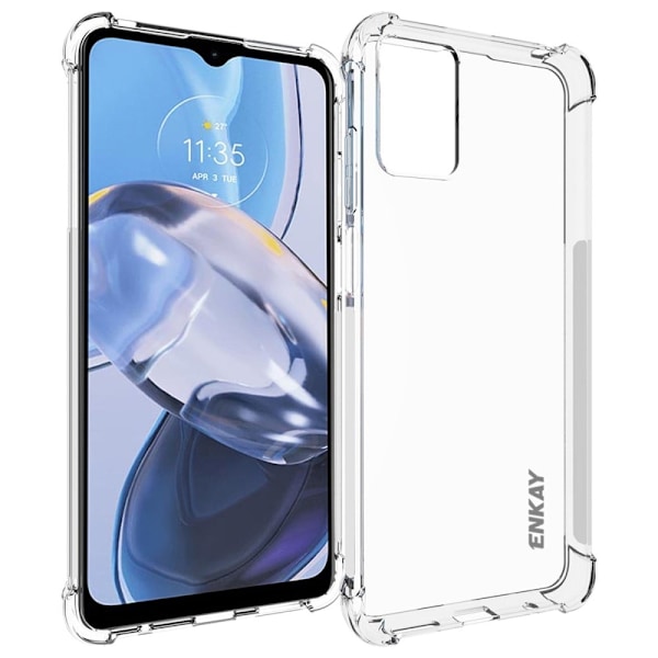 ENKAY klart faldsikkert etui til Motorola Moto E22 Transparent