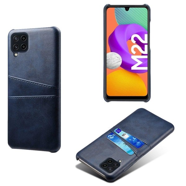 Samsung Galaxy M22 / Samsung Galaxy M32 / Samsung Galaxy F22 skal med korthållare - Blå Blå