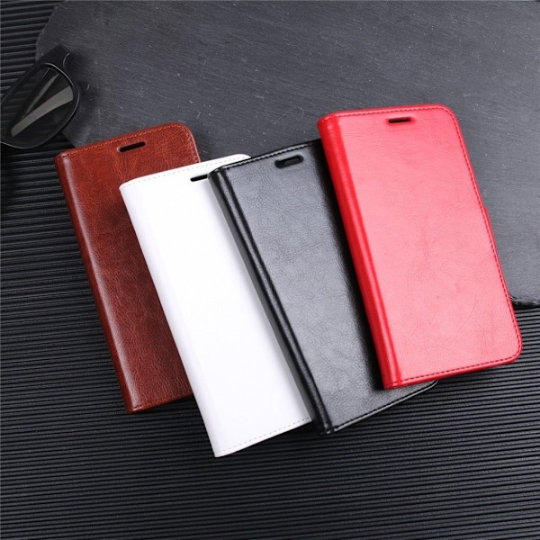 Crazy Horse Huawei P20 Magnetisk PU læder flip etui - Sort Black