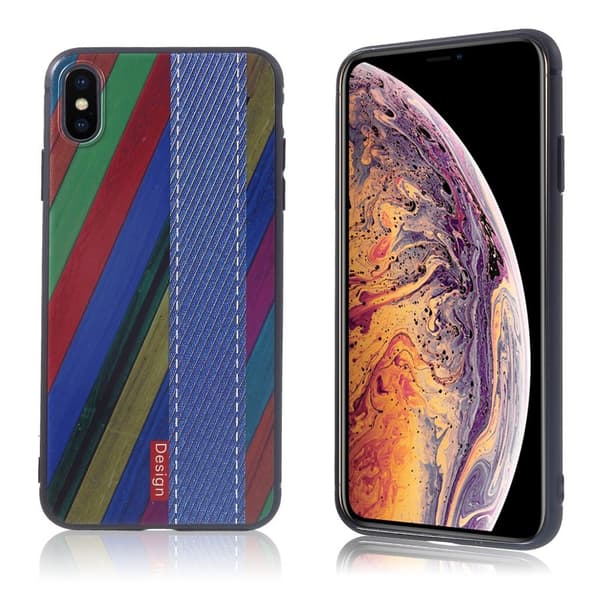 iPhone Xs Max soft gel etui med præget mønster - Style G Multicolor