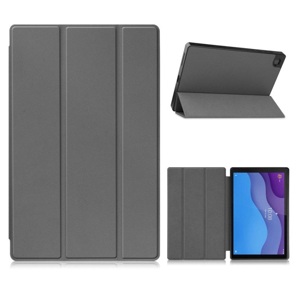 Lenovo Tab M10 HD Gen 2 litchi leather case - Grey Silvergrå