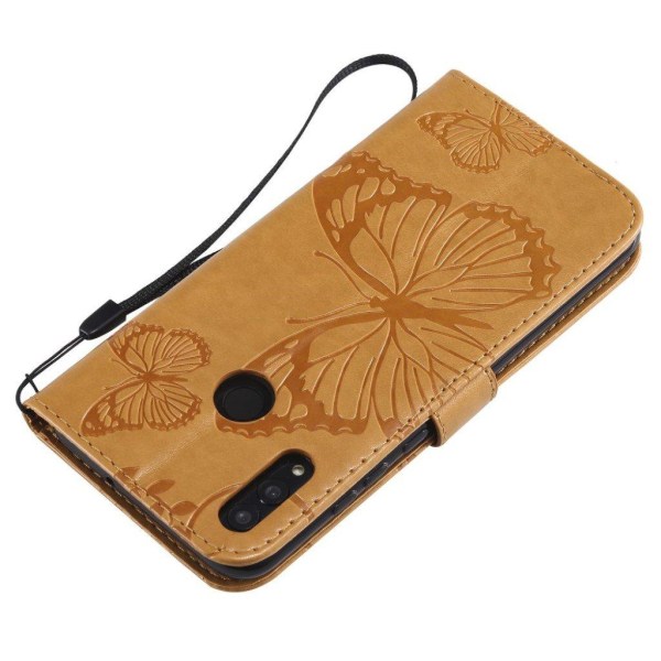 Butterfly läder Huawei P Smart 2019 fodral - Gul Gul