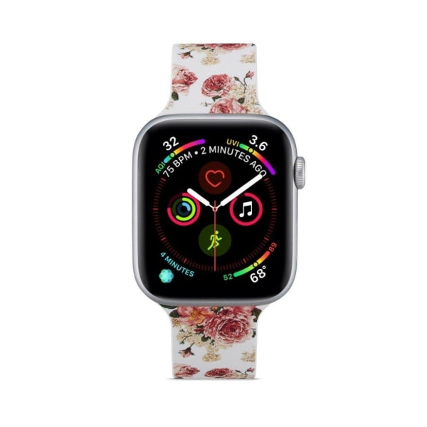 Apple Watch Series 5 44mm mönster silikon klockarmband - pion multifärg