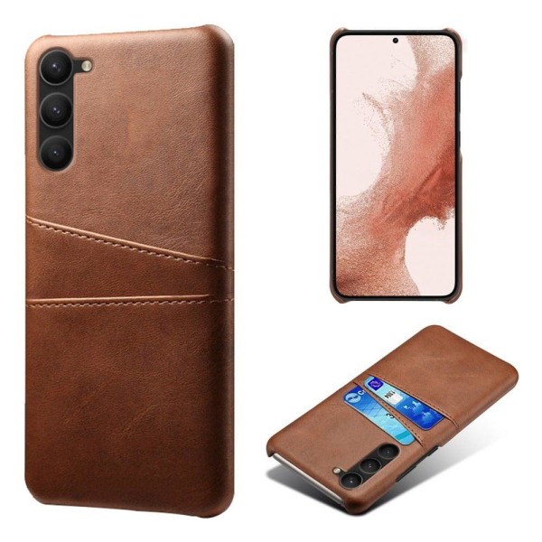 Dual Card Etui Samsung Galaxy S23 Plus - Brun Brown