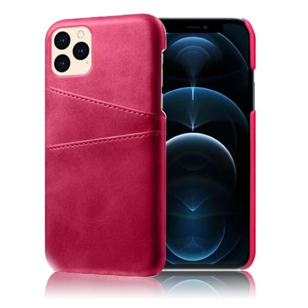 iPhone 12 Pro / iPhone 12 skal med korthållare - Rosa Rosa