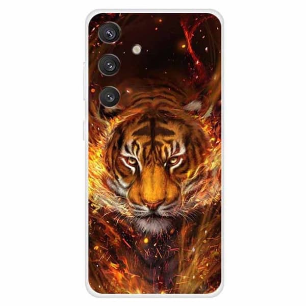 Imagine Samsung Galaxy S24 Plus kotelot - Liekki Tiikeri Brown