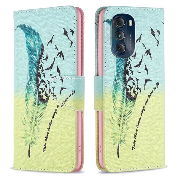 Wonderland Motorola Moto G (2023) Läppäkotelo - Feather Green