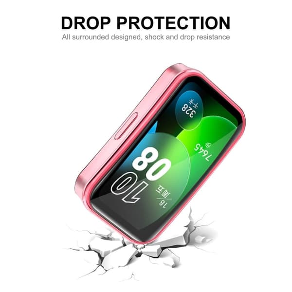 HAT PRINCE Huawei Band 8 elektropläteringsskydd med skärmskydd - Silver Silvergrå